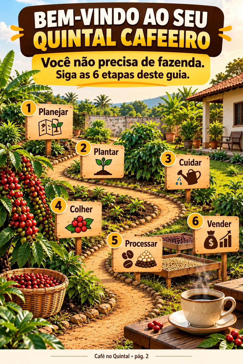 Página Bem-vindo ao seu quintal cafeeiro do e-book Café no Quintal